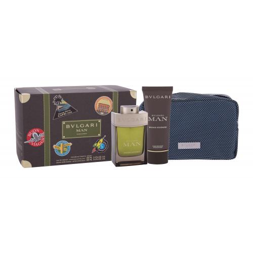 Bvlgari MAN Wood Essence set cadou edp 100 ml + balsam dupa barbierit 100 ml + geanta pentru bărbați