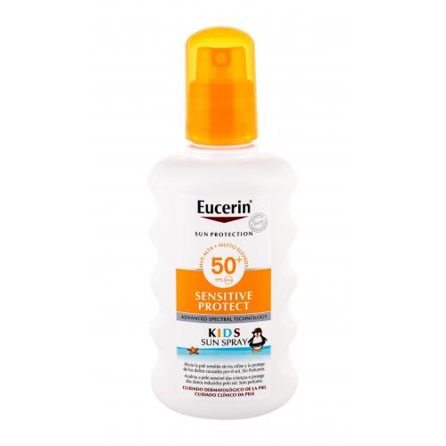 Eucerin Sun Kids Sensitive Protect Sun Spray SPF50+ 200 ml protecție solară pentru corp pentru copii Rezistent la apă