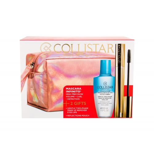 Collistar Infinito set cadou Mascara 11 ml + Demachiant bifazic Gentle Two Phase 50 ml + Borseta cosmetice pentru femei Extra Black