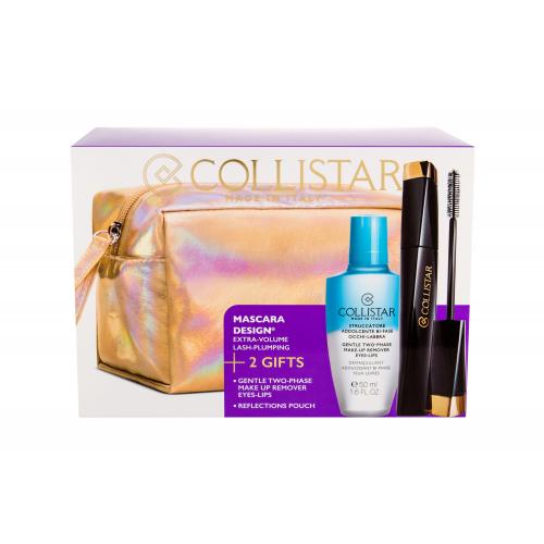 Collistar Design set cadou Mascara 11 ml + Demachiant bifazic Gentle Two Phase 50 ml + Borseta cosmetice pentru femei Ultra Black