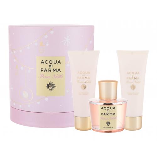 Acqua di Parma Rosa Nobile set cadou Apa de parfum 100 ml + Gel de dus 75 ml + Crema de corp 75 ml pentru femei