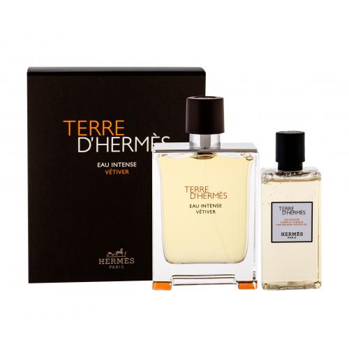 Hermes Terre d´Hermès Eau Intense Vétiver set cadou Apa de parfum 100 ml + Gel de dus 80 ml pentru bărbați