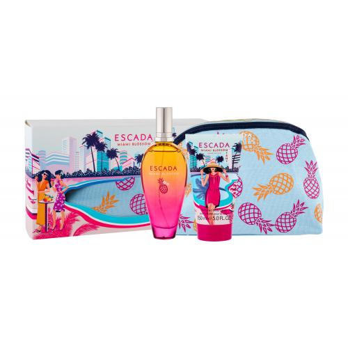 ESCADA Miami Blossom set cadou Apa de toaleta 100 ml + Lapte de corp 150 ml + Geanta cosmetica pentru femei