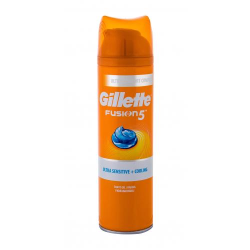 Gillette Fusion 5 Ultra Sensitive + Cooling 200 ml gel de bărbierit pentru bărbați
