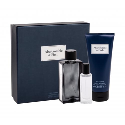 Abercrombie & Fitch First Instinct Blue set cadou Apa de toaleta 100 ml + Apa de toaleta 15 ml + Gel de dus 200 ml pentru bărbați