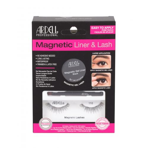 Ardell Magnetic Liner & Lash 110 set cadou gene false magnetice Wispies 1 buc + tus gel magnetic 2 g Negru + 1 pensula pentru tus pentru femei Black