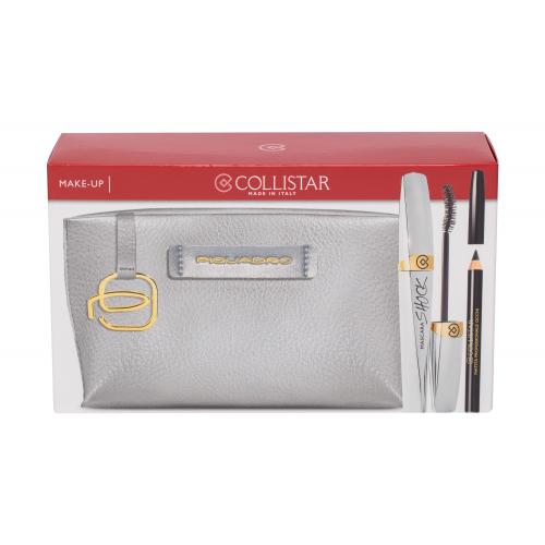 Collistar Shock set cadou mascara 8 ml + creion de ochi 2 g Negru + geanta Piquadro pentru femei Black Shock