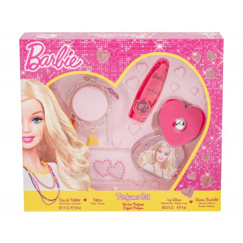 Barbie Barbie set cadou edt 50 ml + tatuaj + luciu de buze 9 ml + 1 bratara pentru copii