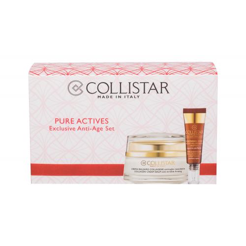 Collistar Pure Actives Collagen Cream Balm set cadou crema de zi pentru ten 50 ml + crema de ochi Eye Contour Hyaluronic Acid 15 ml pentru femei