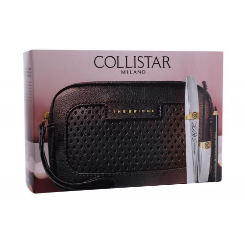 Collistar Shock set cadou mascara 8 ml + creion de ochi Kajal Pencil 0,8 g Negru + geanta The Bridge pentru femei Black Shock