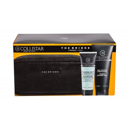 Collistar Linea Uomo set cadou gel hidratant pentru ten 75 ml + gel de dus 100 ml + geanta The Bridge pentru bărbați