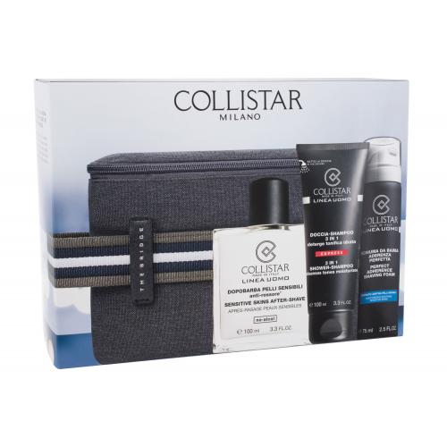 Collistar Linea Uomo set cadou gel de dus 100 ml + balsam dupa barbierit 100 ml + spuma de barbierit 75 ml + geanta The Bridge pentru bărbați