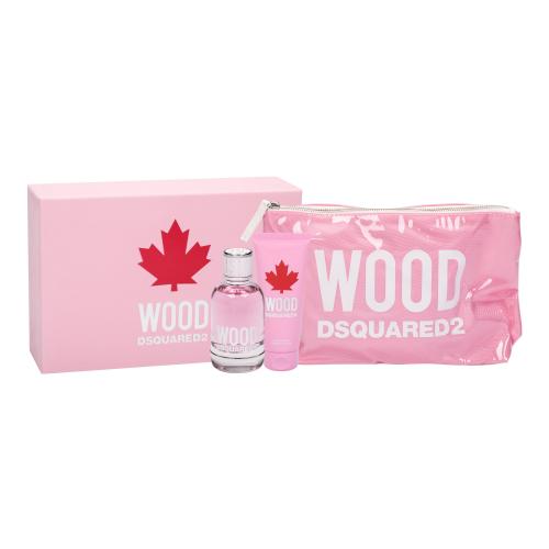 Dsquared2 Wood set cadou apa de toaleta 100 ml + lotiune de corp 100 ml + geanta cosmetica pentru femei