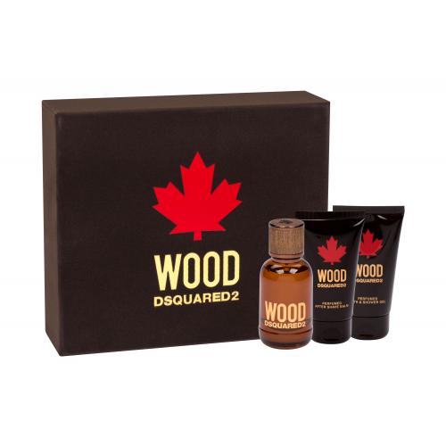 Dsquared2 Wood set cadou edt 50 ml + balsam dupa barbierit 50 ml + gel de dus 50 ml pentru bărbați