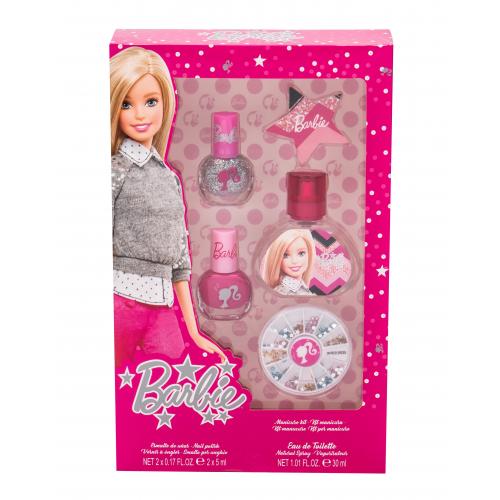 Barbie Barbie set cadou edt 30 ml + lac de unghii 2 x 5 ml + pila de unghii + strasuri unghii pentru copii