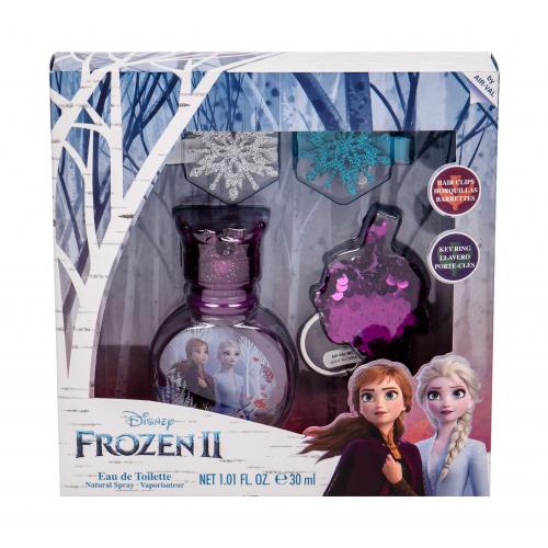Disney Frozen II set cadou edt 30 ml + breloc + clame de par 2 buc pentru copii
