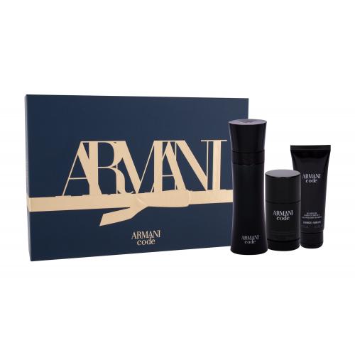 Giorgio Armani Armani Code Pour Homme set cadou apa de toaleta 125 ml + gel de dus 75 ml + deo solid 75 ml pentru bărbați