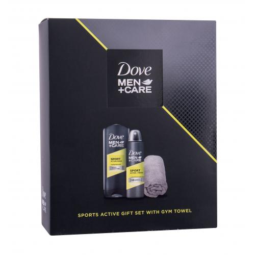 Dove Men + Care Sport set cadou gel de dus 250 ml + deodorant 150 ml + prosop 1 buc pentru bărbați