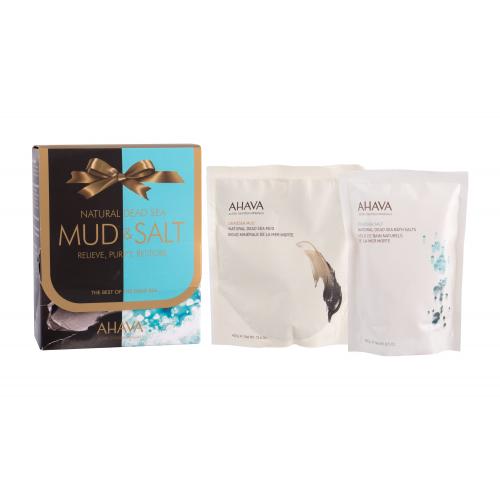 AHAVA Mud Deadsea Mud set cadou namol natural Dead Sea Mineral  400 g + sare de baie minerala Dead Sea 250 g pentru femei Natural