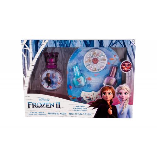 Disney Frozen II set cadou apa de toaleta 30 ml + lac de unghii 2 x 5 ml + pila de unghii + pietre de unghii pentru copii