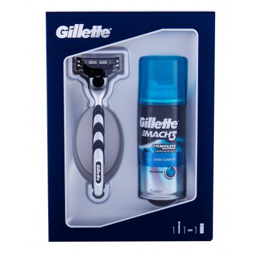 Gillette Mach3 set cadou 1 aparat de ras + gel de ras Extra Comfort 75 ml pentru bărbați
