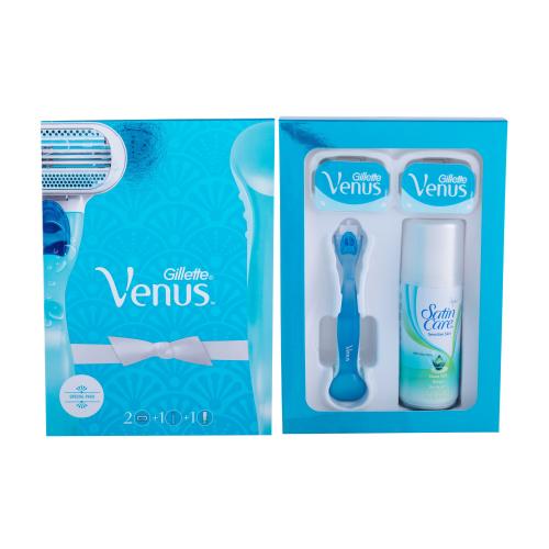 Gillette Venus set cadou aparat de ras 1 buc + capat de rezervă 1 buc + gel de ras Satin Care 75 ml pentru femei