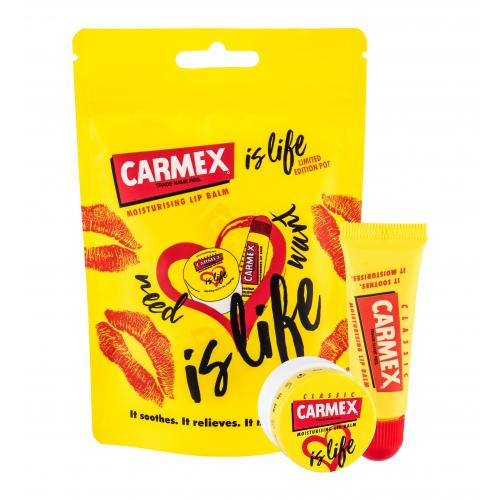 Carmex Classic Is Life set cadou balsam de buze 10 g + balsam de buze Is Life Classic 7,5 g pentru femei