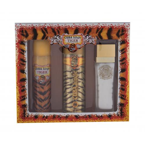 Cuba Tiger set cadou apa de parfum 100 ml + deodorant 200 ml + lotiune de corp 130 ml pentru femei