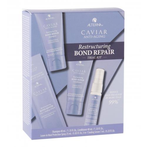 Alterna Caviar Anti-Aging Restructuring Bond Repair set cadou Șampon de 40 ml + balsam 40 ml + spray de păr 25 ml + ser de protectie 7 ml pentru femei