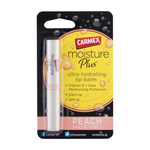 Carmex Moisture Plus SPF15 2 g balsam de buze pentru femei Peach