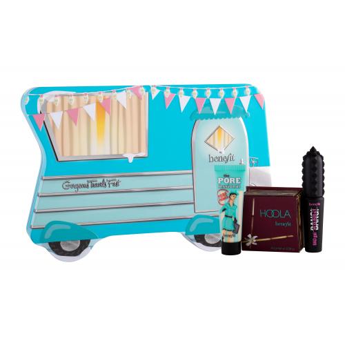 Benefit Hoola set cadou pudra bronzanta 8 g + mascara Bad Gal Bang 4 g Pitch Black + baza de machiaj pentru pori Pore Primer 7,5 ml + cutie W Hoola