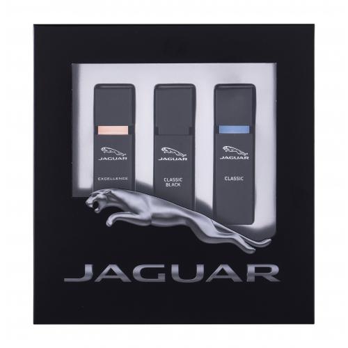 Jaguar Classic Black set cadou apa de toaleta 15 ml + apa de toaleta Classic 15 ml + apa de toaleta Excellence 15 ml pentru bărbați