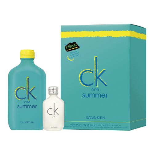 Calvin Klein CK One Summer 2020 set cadou apa de toaleta 100 ml + apa de toaleta CK One 15 ml + Autocolante unisex