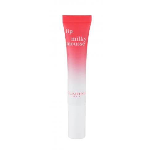 Clarins Lip Milky Mousse 10 ml balsam de buze pentru femei 01 Milky Strawberry Natural