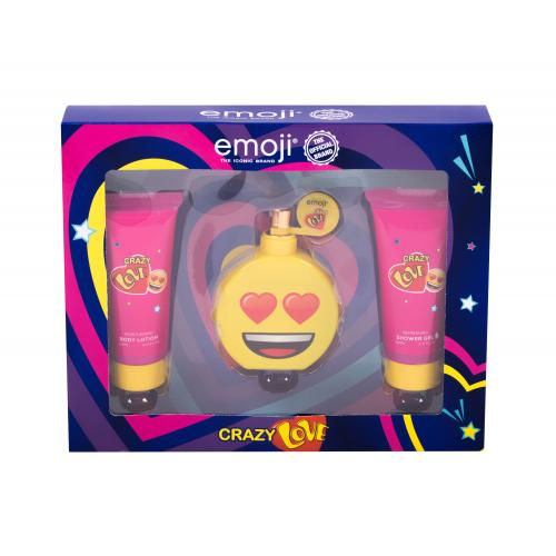 Emoji Crazy Love set cadou apa de parfum 50 ml + gel de dus 60 ml + lotiune de corp 60 ml pentru copii