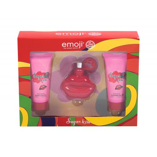 Emoji Sugar Kiss set cadou apa de parfum 50 ml + gel de dus 60 ml + lotiune de corp 60 ml pentru copii