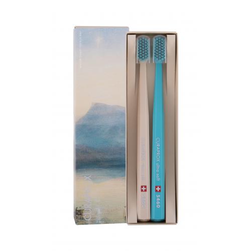 Curaprox 5460 Ultra Soft Limited Edition 2 buc periuțe de dinți unisex Beige & Turquoise