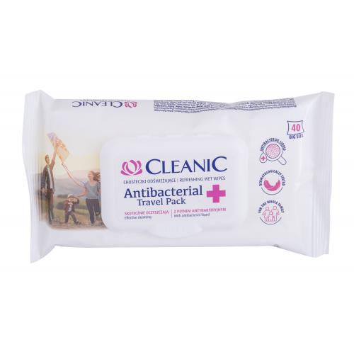 Cleanic Antibacterial Refreshing Travel Pack 40 buc șervețele de curățare facială unisex
