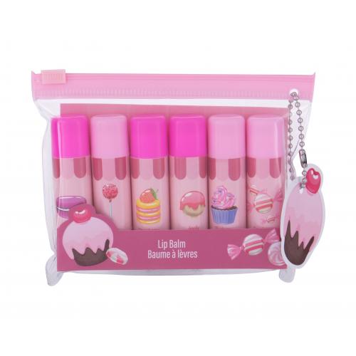 2K Lip Balm Gift Set set cadou balsam de buze 6 x 4,2 g + geanta cosmetica pentru femei