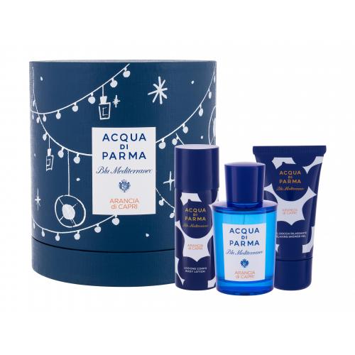 Acqua di Parma Blu Mediterraneo Arancia di Capri set cadou apa de toaleta 75 ml + gel de dus 40 ml + lotiune de corp 50 ml unisex