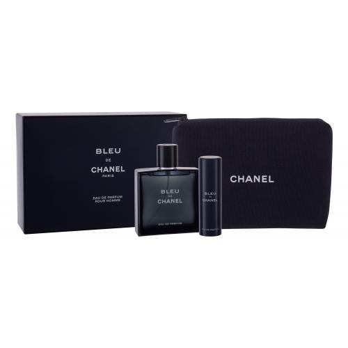 Chanel Bleu de Chanel set cadou apa de parfum 100 ml + apa de parfum 20 ml + geanta cosmetica pentru bărbați