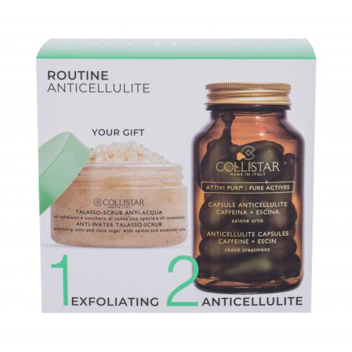 Collistar Pure Actives Anticellulite Capsules set cadou capsule cu cofeină 14 buc + exfoliant de corp Scrub Talasso 150 g pentru femei