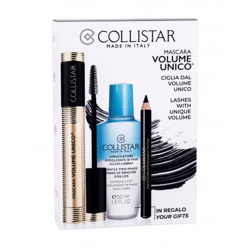 Collistar Volume Unico set cadou mascara 13 ml + demachiant Gentle Two-Phase 50 ml + creion de ochi Professional Eye Pencil 0.8 g Black Intense Black