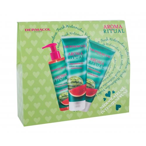 Dermacol Aroma Ritual Fresh Watermelon set cadou gel de duș 250 ml + loțiune de corp 200 ml + săpun pentru mâini 250 ml pentru femei