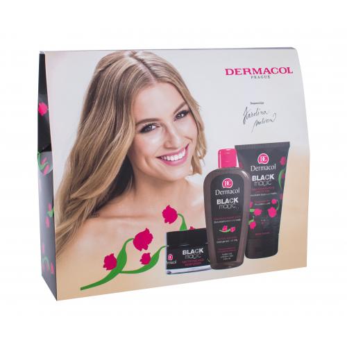 Dermacol Black Magic set cadou gel de fata hidratant 50 ml + masca de fata 150 ml + apa micelara 200 ml pentru femei