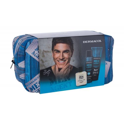 Dermacol Men Agent Gentleman Touch 3in1 set cadou gel de duș 250 ml + deodorant 150 ml + aftershave 100 ml + geantă cosmetică pentru bărbați