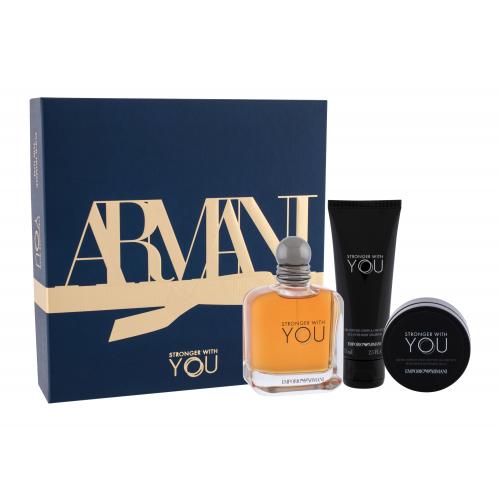 Giorgio Armani Emporio Armani Stronger With You set cadou apă de toaletă 100 ml + gel de duș 75 ml + balsam de păr 50 ml pentru bărbați