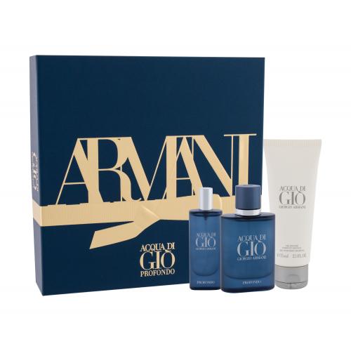 Giorgio Armani Acqua di Giò Profondo set cadou apă de parfum 40 ml + apă de parfum 15 ml + gel de duș 75 ml pentru bărbați