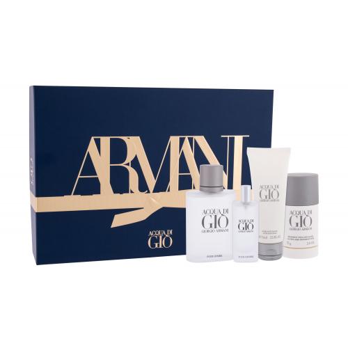 Giorgio Armani Acqua di Giò Pour Homme set cadou apă de toaletă 100 ml + apă de toaletă 15 ml + deostick 75 g + aftershave 75 ml pentru bărbați