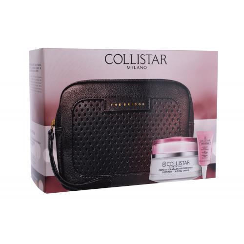 Collistar Idro-Attiva set cadou Cremă hidratantă profundă Idro-Attiva 50 ml + Hydro-Gel pentru ochi 5 ml + Geanta cosmetică Bridge pentru femei